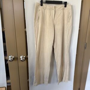 Tommy Bahama Women's 10 Tan Beige 100% Silk Straight Leg Pants Bottoms